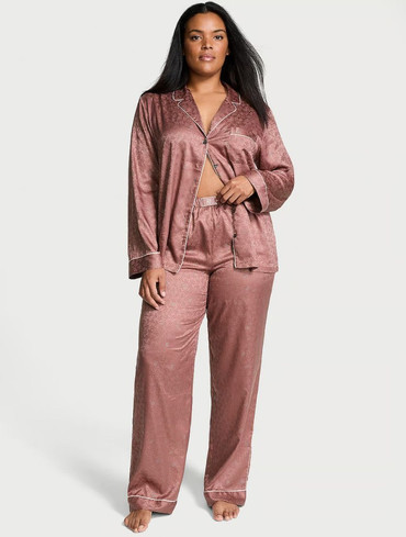 Сатинова піжама зі стразами Вікторія Сікрет Victoria's Secret Satin Long Pajama Set
