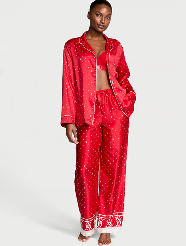 Сатинова піжама Вікторія Сікрет Victoria's Secret Long Pajama Set