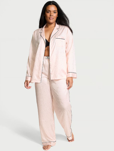 Сатинова піжама зі стразами Вікторія Сікрет Victoria's Secret Satin Long Pajama Set