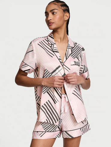 Сатинова піжама Вікторія Сікрет Victoria's Secret Glazed Satin Short Pajama Set