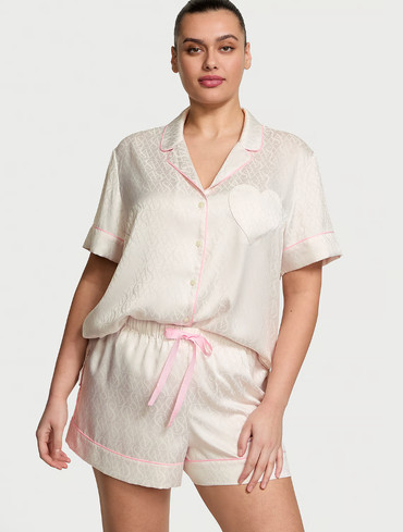 Сатинова піжама Вікторія Сікрет Victoria's Secret Glazed Satin Short Pajama Set