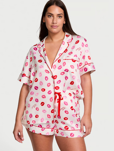 Сатинова піжама Вікторія Сікрет Victoria's Secret Glazed Satin Short Pajama Set