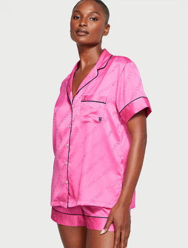 Сатинова піжама Вікторія Сікрет Victoria's Secret Glazed Satin Short Pajama Set