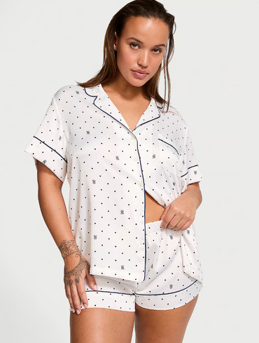 Сатинова піжама Вікторія Сікрет Victoria's Secret Glazed Satin Short Pajama Set