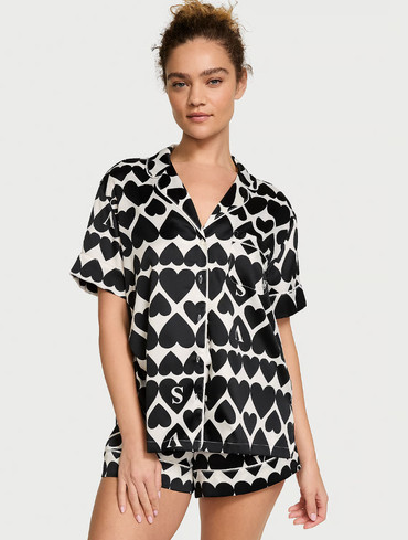 Сатинова піжама Вікторія Сікрет Victoria's Secret Glazed Satin Short Pajama Set