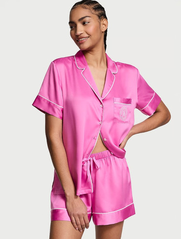 Сатинова піжама Вікторія Сікрет Victoria's Secret Glazed Satin Short Pajama Set