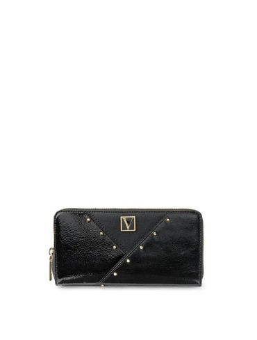 Гаманець великий  The Victoria Logo Zip Wallet Black & Gold dot