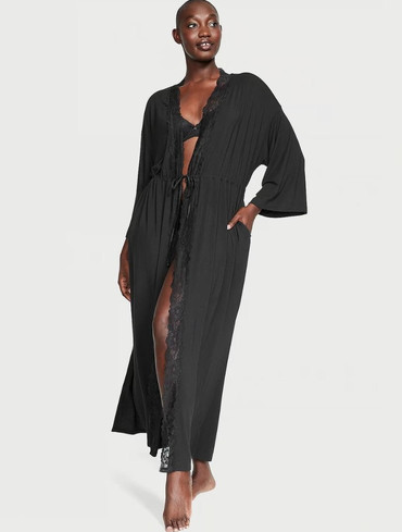 Халат Вікторія Сікрет Victoria's Secret Modal & Lace Trim High-Slit Maxi Robe