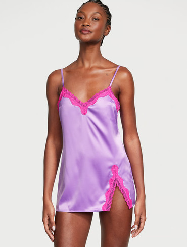 Сукня для сну Вікторія Сікрет Victoria's Secret Tease Satin Lace-Trim Mini Slip Dress
