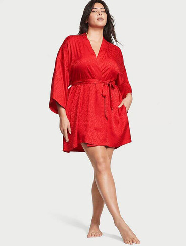 Сатиновий халат Вікторія Сікрет Victoria's Secret The Tour Icon Satin Robe Lipstick Red