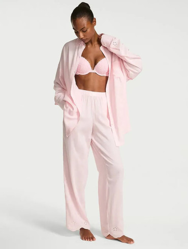 Піжама Вікторія Сікрет Victoria's Secret Modal-Cotton Eyelet Long Pajama Set