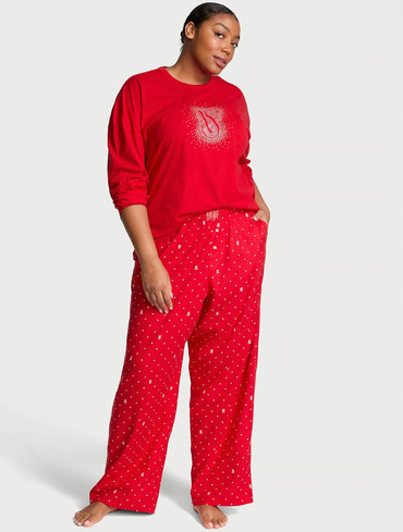 Піжама фланелева Вікторія Сікрет Victoria's Secret Flannel Long-Sleeve Tee-Jama Set