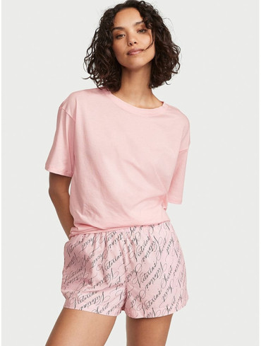 Піжама бавовняна Вікторія Сікрет Victoria's Secret Cotton Short Tee-Jama Set