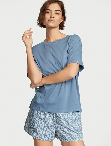 Піжама бавовняна Вікторія Сікрет Victoria's Secret Cotton Short Tee-Jama Set