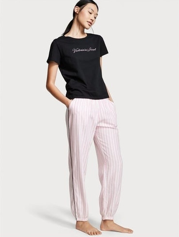 Піжама фланелева Вікторія Сікрет Victoria's Secret Flanel Jogger Tee-jama Set