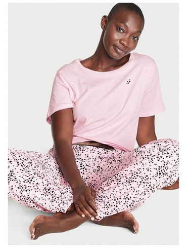 Піжама фланелева Вікторія Сікрет Victoria's Secret Flanel Jogger Tee-jama Set