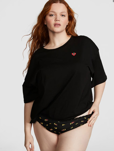 Піжама бавовняна Вікторія Сікрет Victoria's Secret Cotton Tee & Panty Set Pink