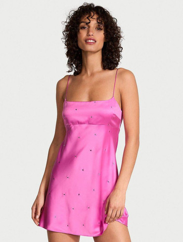 Сорочка для сну Вікторія Сікрет Victoria's Secret Glazed Satin Dew Drop Heart Slip Dress