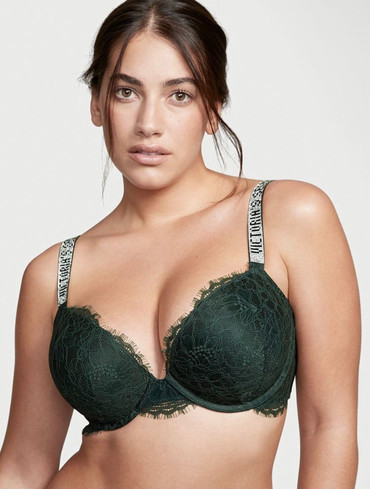 Бюстгальтер мереживний зі стразами з пуш-ап Shine Strap Lace Push-Up