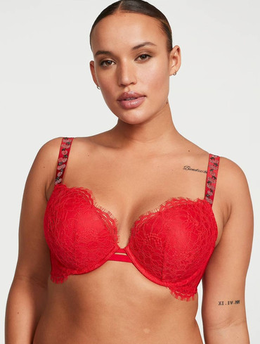Бюстгальтер мереживний зі стразами з пуш-ап Victoria's Secret Shine Strap Lace Push-Up