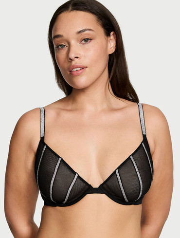 Бюстгальтер з і стразами Victoria's Secret Sheer Shine Unlined Low-Cut Demi Bra