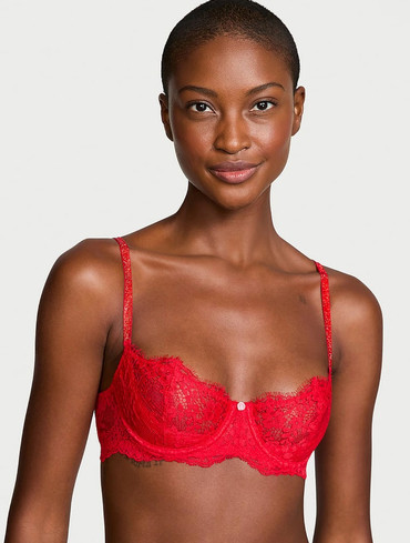 Бюстгальтер мереживний балконет зі стразами без пуш-ап Victoria's Secret Wicked Twinkle Strap Unlined Lace Balconette