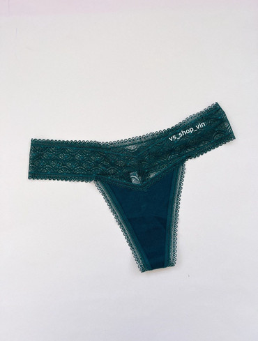Трусики стрінги мереживні Lace-Waist Cotton Thong Panty