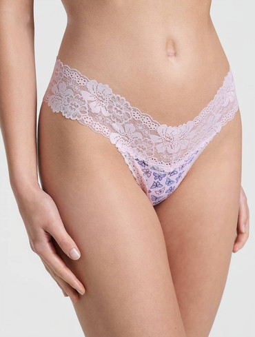 Трусики стрінги бавовняні Lace-Waist Cotton Thong Panty