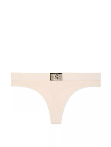 Бавовняні стрінги зі стразами Logo Cotton Shine Patch Thong Panty