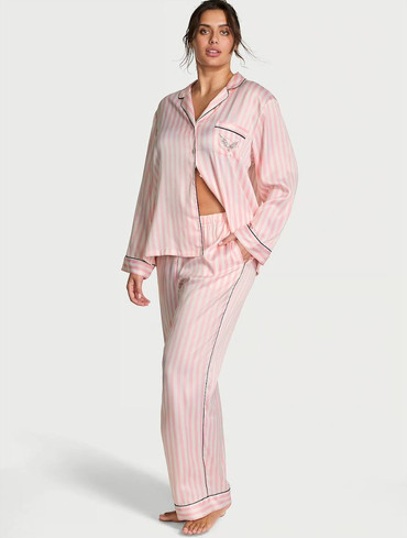 Піжама сатинова Вікторія Сікрет Victoria's Secret Glazed Satin Long Pajama Set