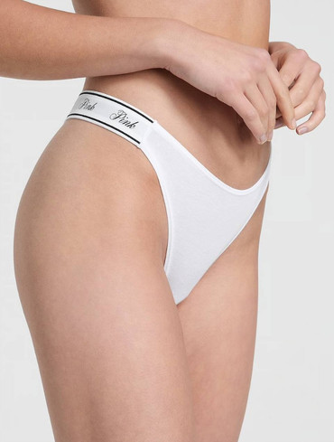 Бавовняні стрінги Logo Cotton Hight-Leg Thong Panty