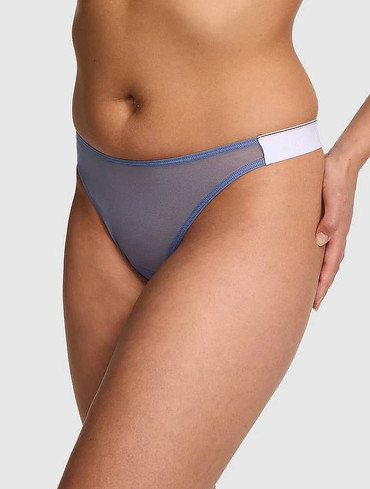 Трусики стрінги в сіточку Logo Mesh High-Leg Thong Panty