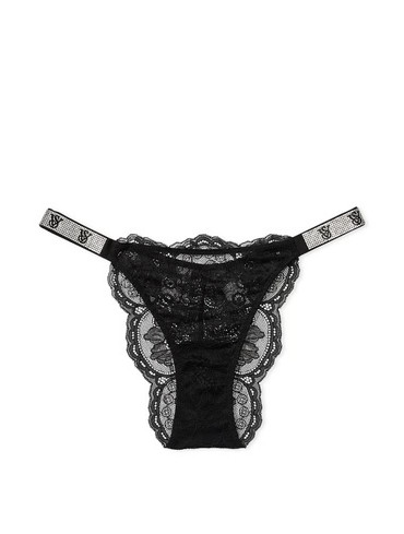 Трусики бразильяни мереживні зі стразами Вікторія Сікрет Victoria's Secret Shine Strap Brazilian Panty