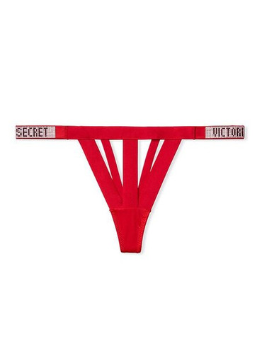 Бандажні трусики стрінги зі стразами Вікторія Сікрет Victoria's Secret Shine Strap Thong Panty