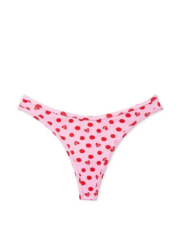 Бавовняні стрінги в рубчик Cotton High-Leg Thong Panty