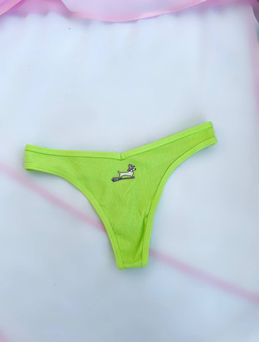 Бавовняні стрінги в рубчик Cotton High-Leg Thong Panty