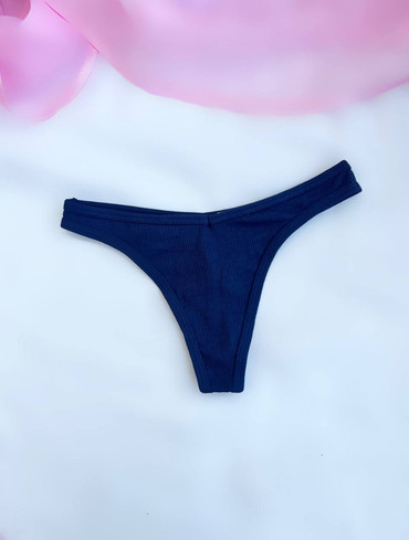Бавовняні стрінги в рубчик Cotton High-Leg Thong Panty