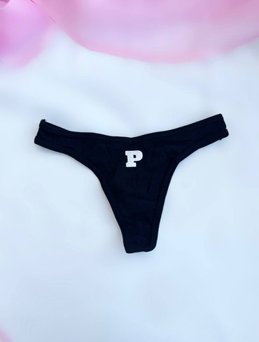 Бавовняні стрінги в рубчик Cotton High-Leg Thong Panty