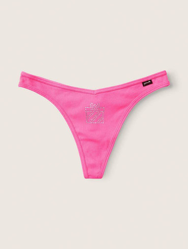 Бавовняні стрінги в рубчик Cotton High-Leg Thong Panty