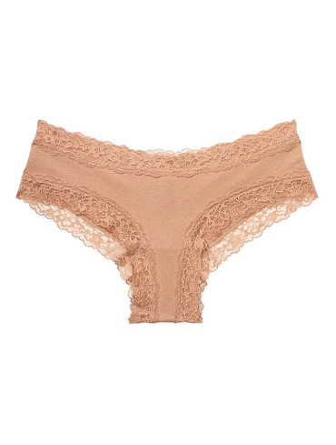 Бавовняні чікі з мереживом Lace-Waist Cotton Cheeky Panty