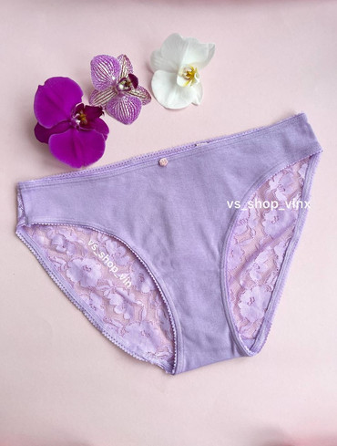 Бавовняні трусики бікіні з мереживом Stretch Cotton Bikini Panty