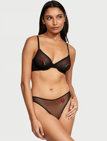 Трусики стрінги Tease Mesh Lace-Trim High-Leg Thong