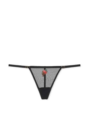 Трусики стрінги Вікторія Сікрет Victoria's Secret Lace-Trim Adjustable V-String Panty