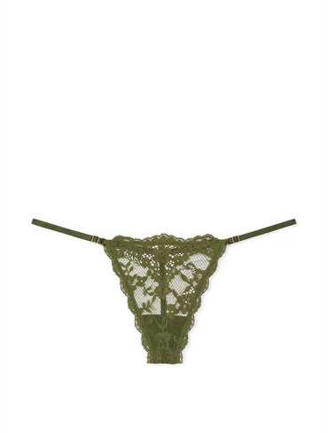 Трусики стрінги з мереживом Вікторія Сікрет Victoria's Secret Lace-Trim Adjustable V-String Panty