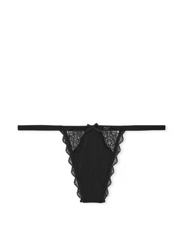 Мереживні трусики стрінги Вікторія Сікрет Victoria's Secret Lace-Trim V-String Panty