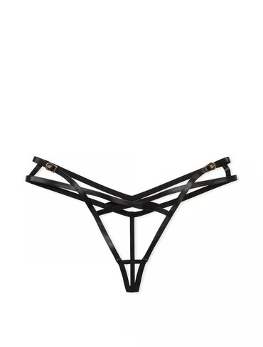 Стрінги з відкритим доступом Вікторія Сікрет Victoria's Secret Faux Leather High-Leg Crotchless