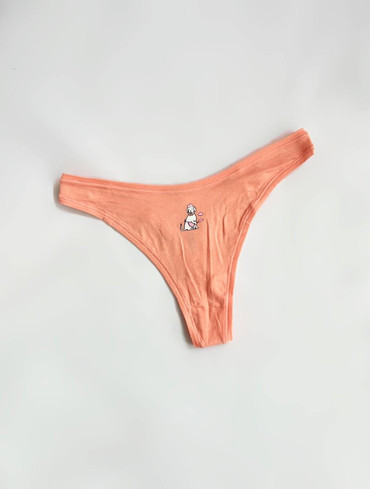 Бавовняні трусики стрінги Cotton High-Leg Thong Panty
