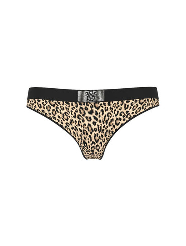 Бавовняні стрінги зі стразами Logo Cotton Shine Patch Thong Panty