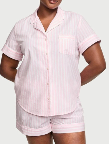 Піжама бавовняна Вікторія Сікрет Victoria's Secret Cotton Short Pajama Set Pretty Blossom Stripes