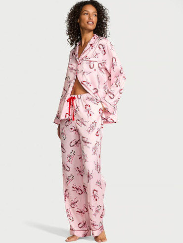 Піжама сатинова Victoria's Secret Glazed Satin Long Pajama Set